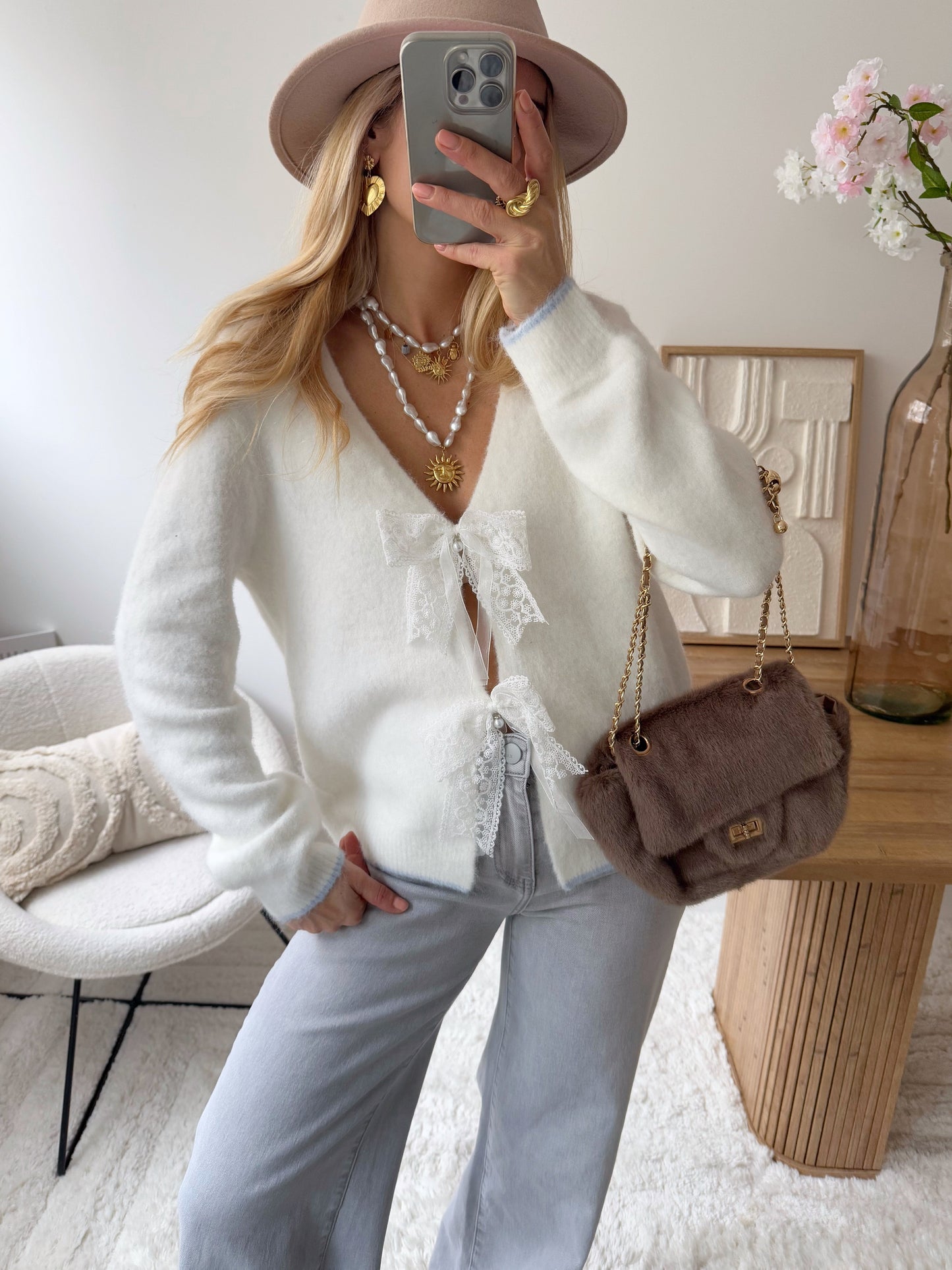 Jean wide leg LERANI - gris clair