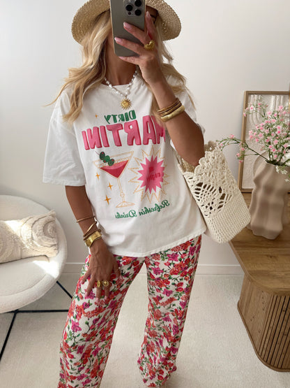 MACEIO floral print straight cut pants