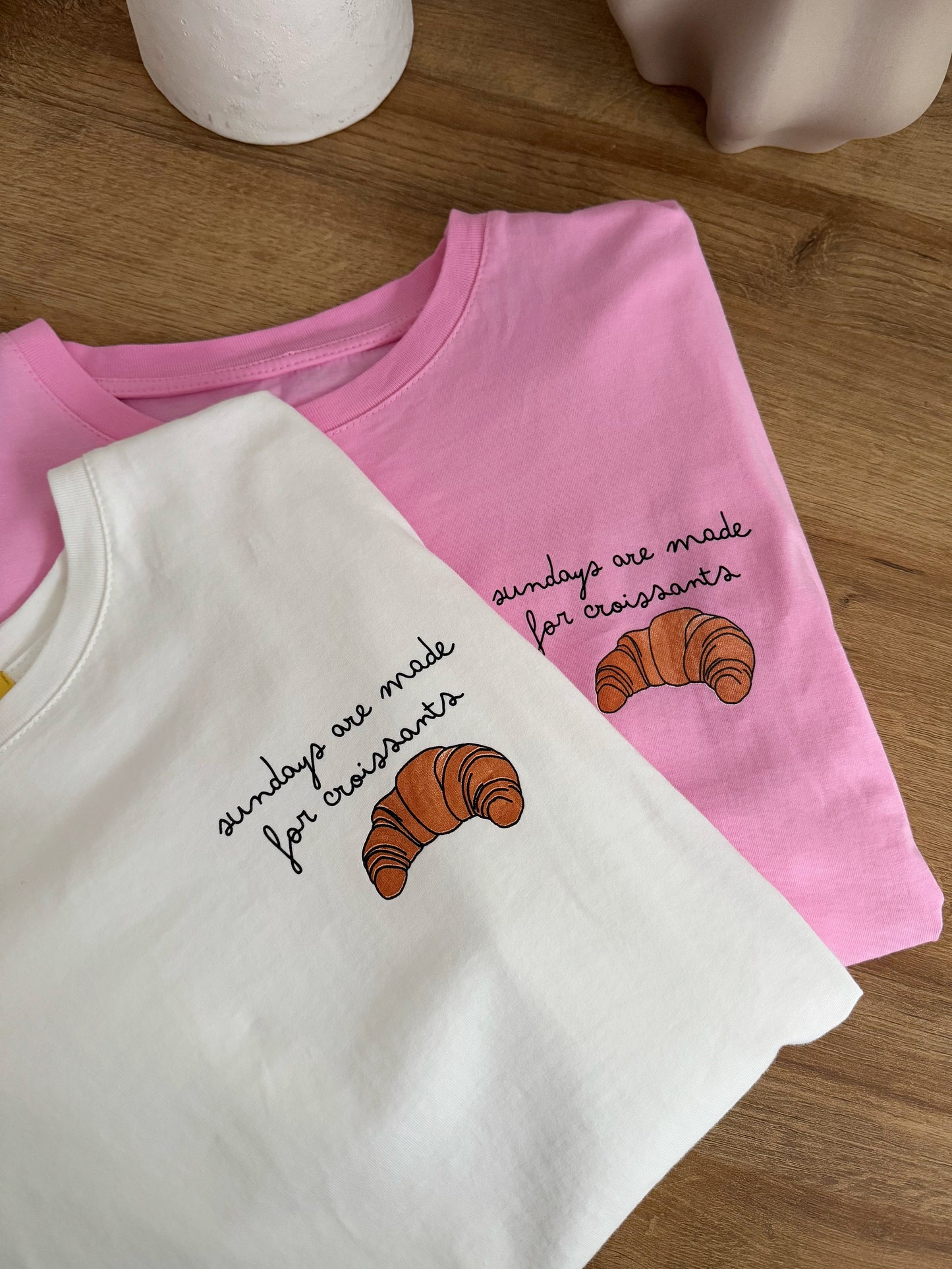 Maglietta con stampa croissant Franz - rosa