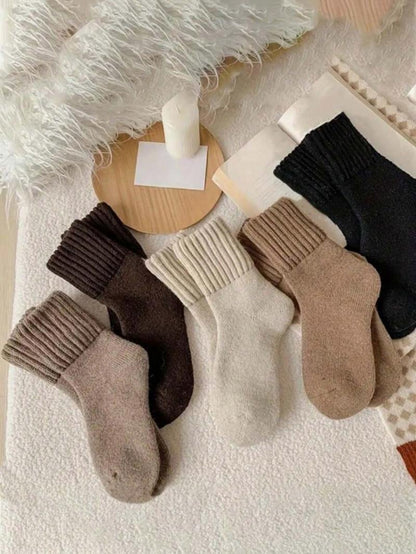 Lot 5 Paires de Chaussettes Mi-Mollet - Ultra Douces & Chaudes