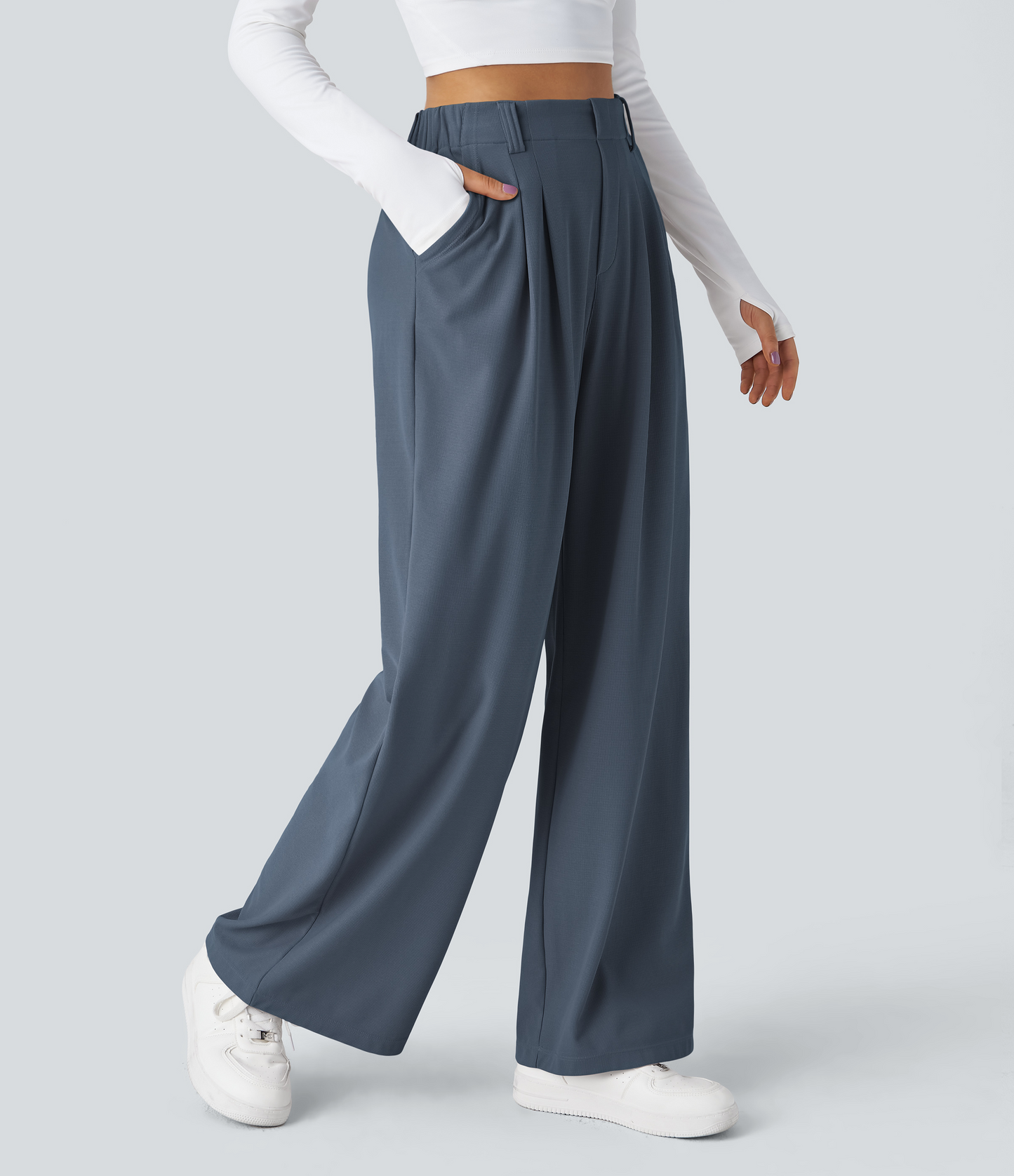 Pantalon HALARA - Taille haute, jambes larges