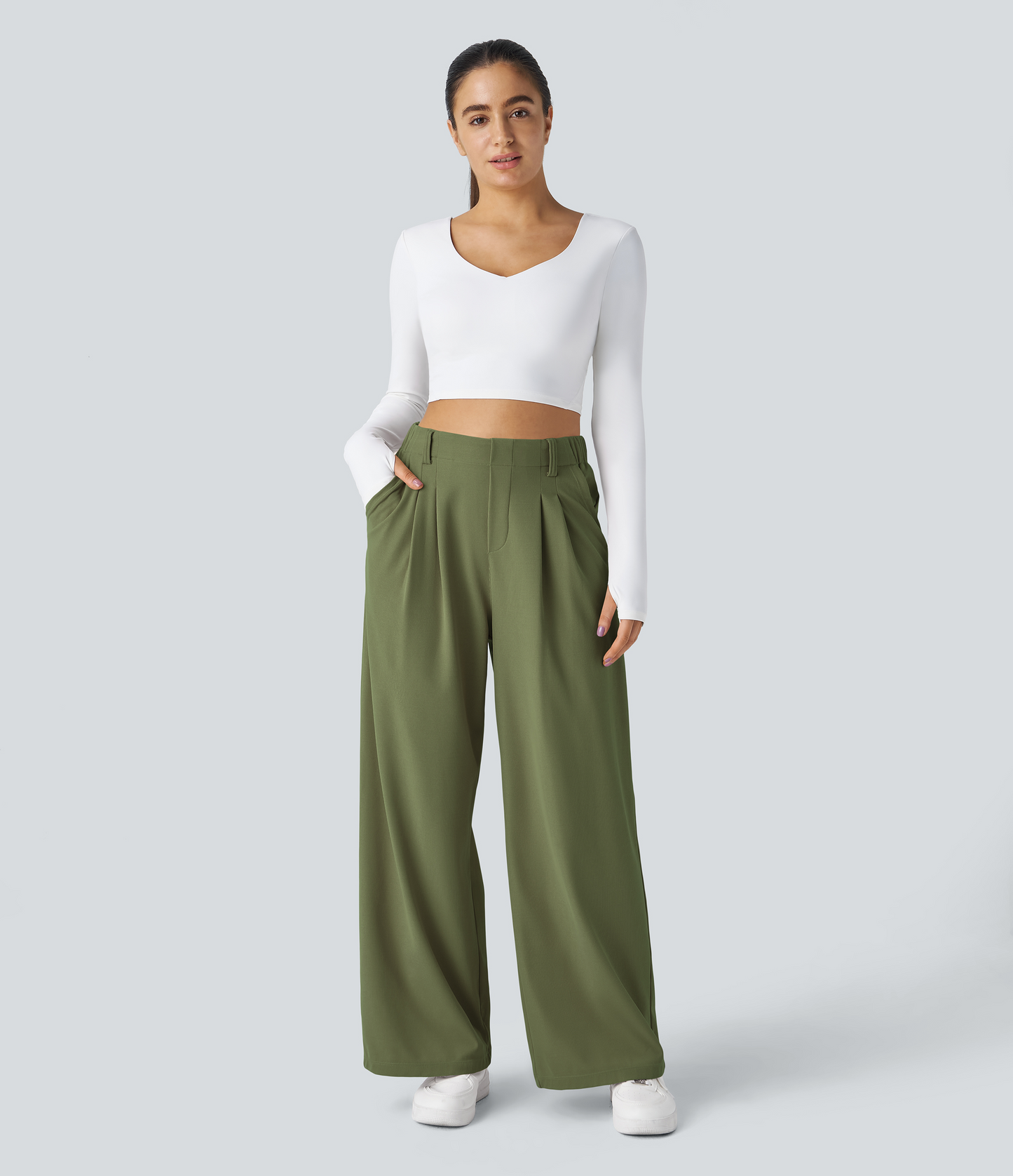 Pantalon HALARA - Taille haute, jambes larges