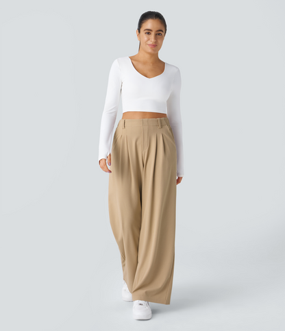 Pantalon HALARA - Taille haute, jambes larges