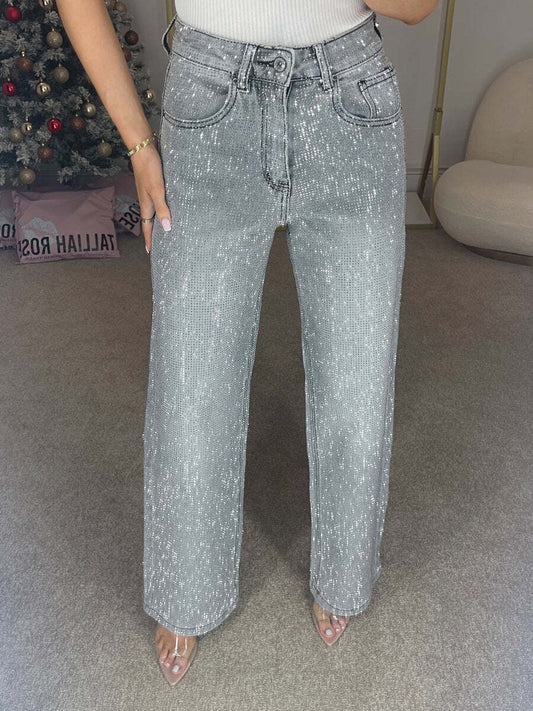 ﻿Jean Shiny denim à strass